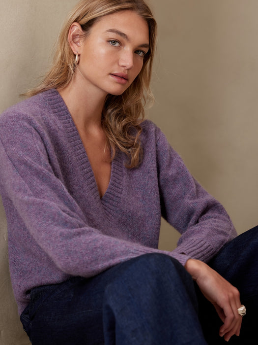 Isola Brushed Cashmere Sweater - Purple Dawn