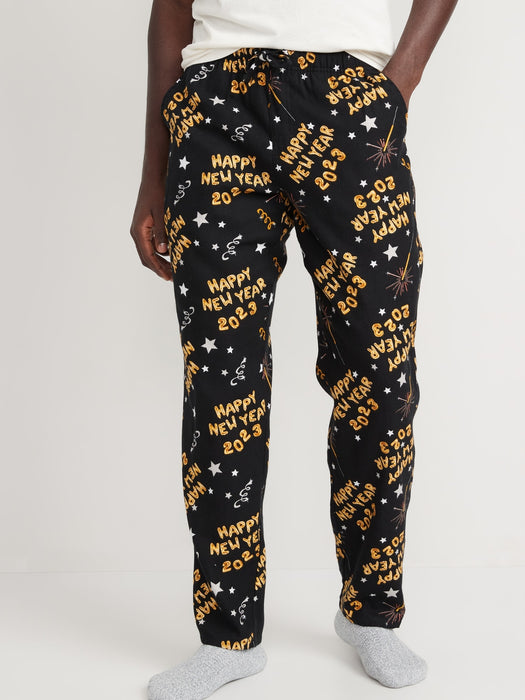 Printed Flannel Pajama Pants for Men