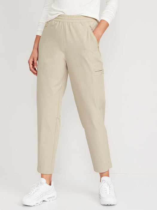 High-Waisted All-Seasons StretchTech Water-Repellent Slouchy Taper Cargo Pants for Women