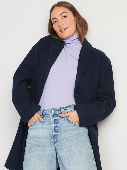 Rib-Knit Turtleneck Top for Women