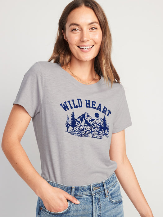 EveryWear Slub-Knit Holiday Graphic T-Shirt for Women