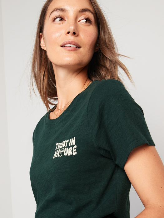 EveryWear Slub-Knit Holiday Graphic T-Shirt for Women