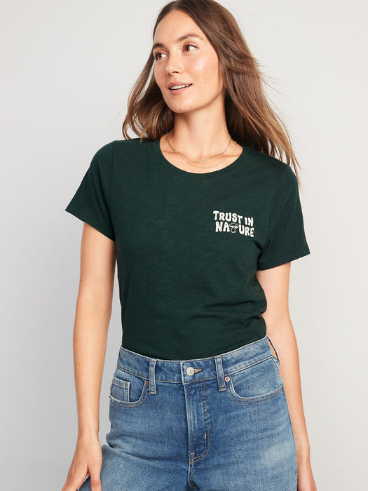 EveryWear Slub-Knit Holiday Graphic T-Shirt for Women