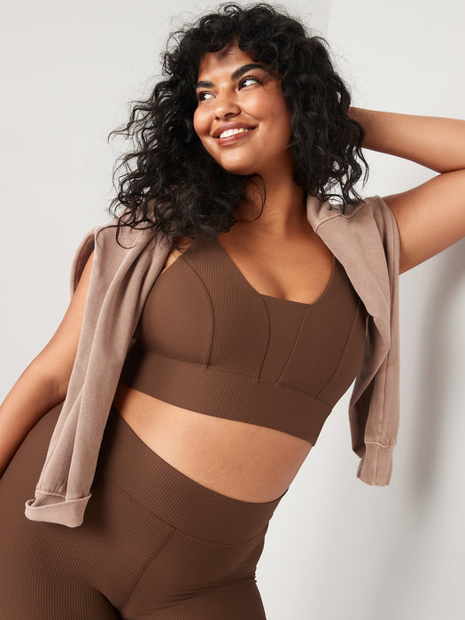 Light Support PowerSoft Textured-Rib Sports Bra for Women