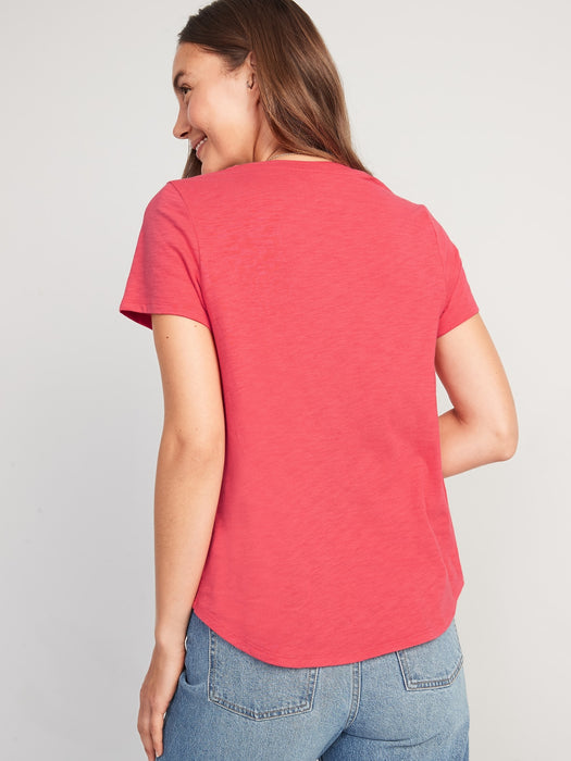 EveryWear Logo Graphic Slub-Knit T-Shirt for Women - Pink