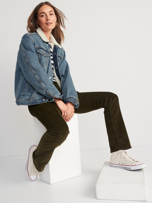 Extra High-Waisted Kicker Corduroy Boot-Cut Pants for Women