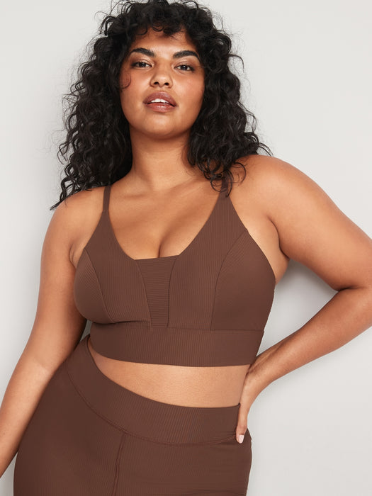 Light Support PowerSoft Textured-Rib Sports Bra for Women