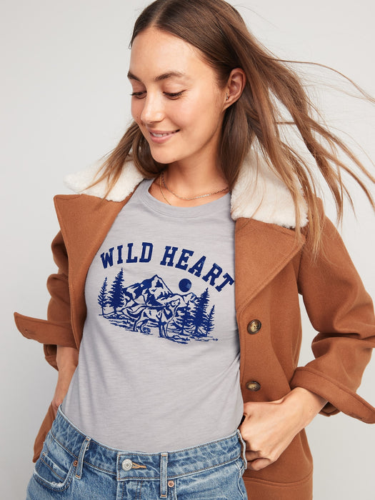 EveryWear Slub-Knit Holiday Graphic T-Shirt for Women