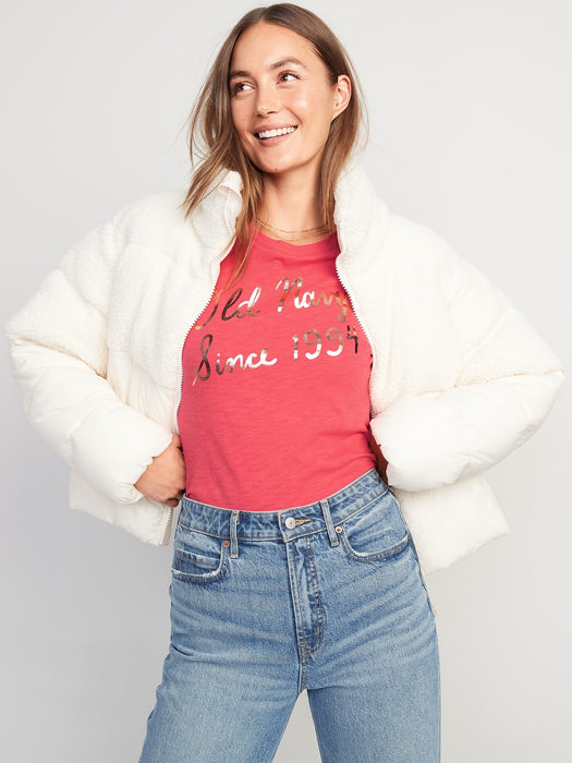 EveryWear Logo Graphic Slub-Knit T-Shirt for Women - Pink