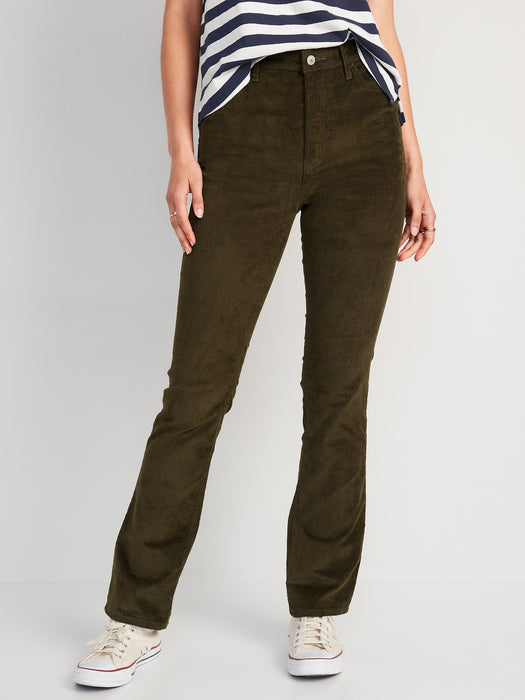 Extra High-Waisted Kicker Corduroy Boot-Cut Pants for Women