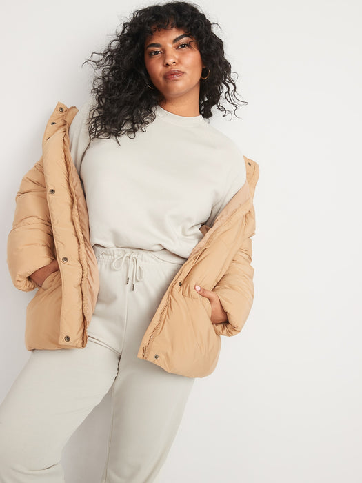 Vintage Long-Sleeve Sweatshirt for Women - Beige