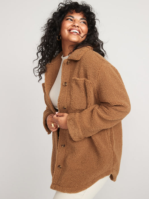Cozy Sherpa Shacket for Women