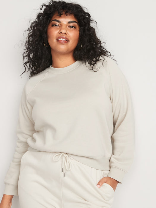 Vintage Long-Sleeve Sweatshirt for Women - Beige