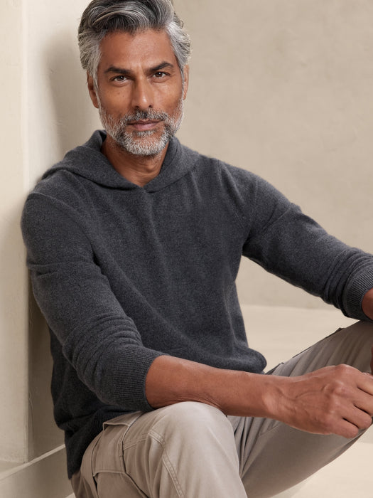 Ugo Cashmere Sweater Hoodie - Charcoal Gray