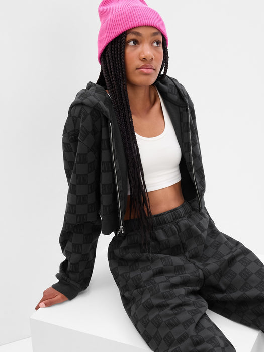 Teen Gap Logo Checkered Hoodie