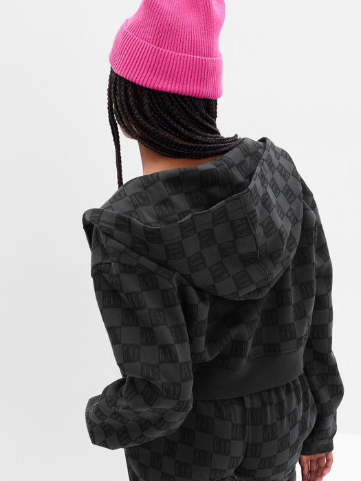 Teen Gap Logo Checkered Hoodie