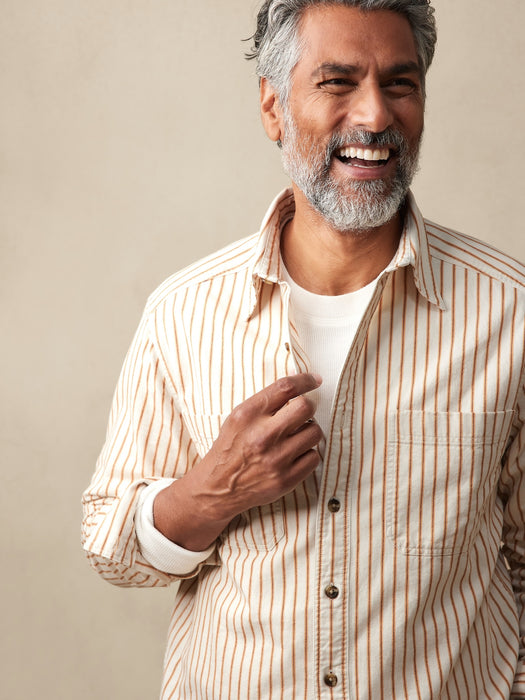 BR ARCHIVES Ticking Stripe Shirt - Gold