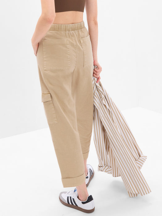 Pull-On Tapered Utility Pants with Washwell