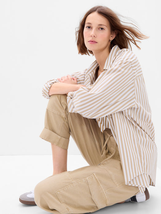 Pull-On Tapered Utility Pants with Washwell