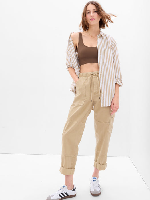 Pull-On Tapered Utility Pants with Washwell