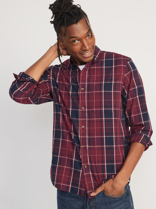 Regular-Fit Built-In Flex Patterned Everyday Shirt for Men