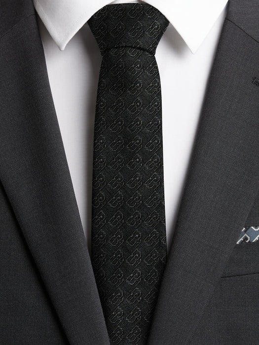 Logo Silk Tie - Black