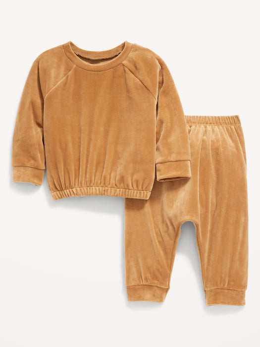 Unisex Velour Sweatshirt & Jogger Sweatpants Set for Baby