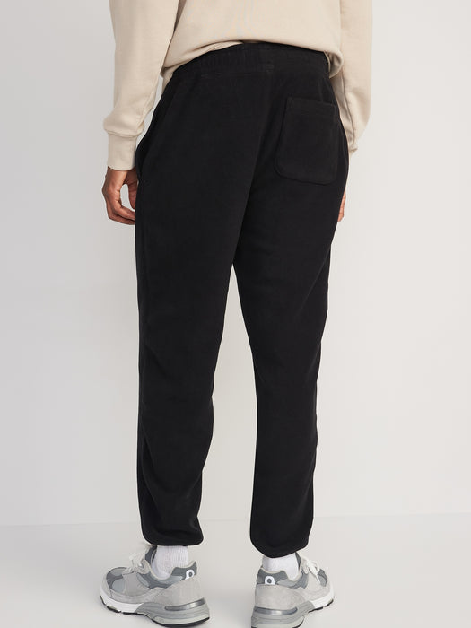 Microfleece Loose Taper Sweatpants for Men - Black