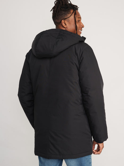 Water-Resistant Hooded Parka Coat for Men