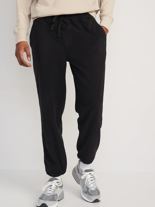 Microfleece Loose Taper Sweatpants for Men - Black