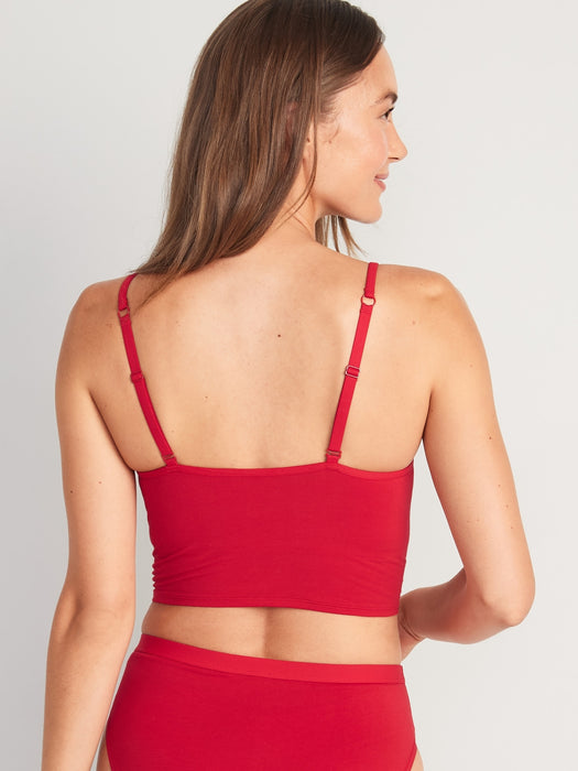 Supima® Cotton-Blend Cami Bralette Top for Women - Red