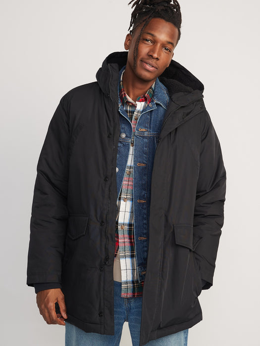 Water-Resistant Hooded Parka Coat for Men