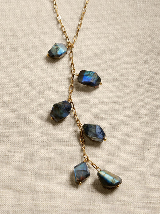 Mystic Labradorite Y Necklace | Aureus + Argent
