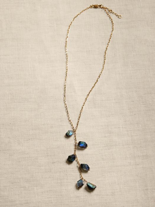 Mystic Labradorite Y Necklace | Aureus + Argent