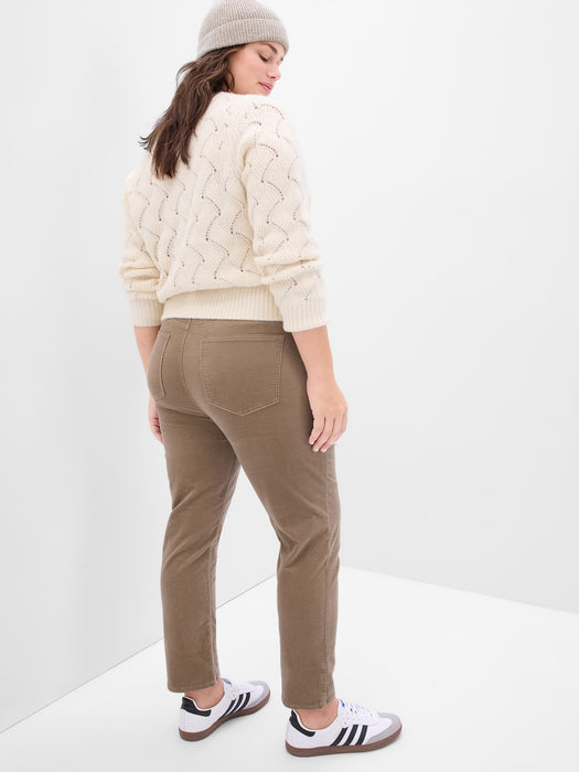 High Rise Velvet Vintage Slim Jeans with Washwell