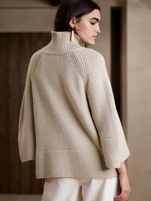 Firenze Flare-Sleeve Sweater - Heather Oatmeal