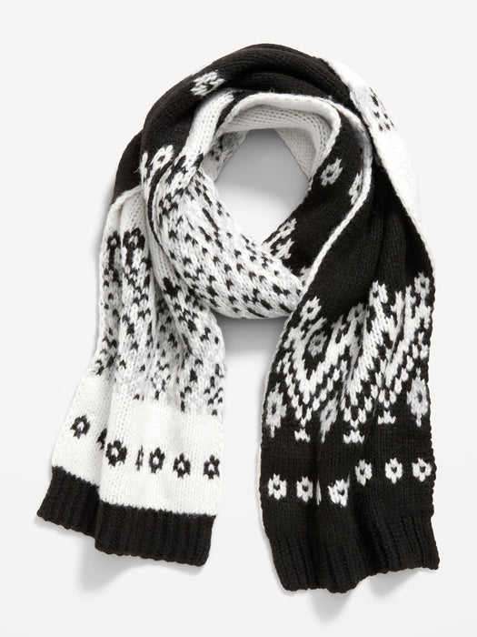 Fair Isle Chunky Scarf for Women - Multi