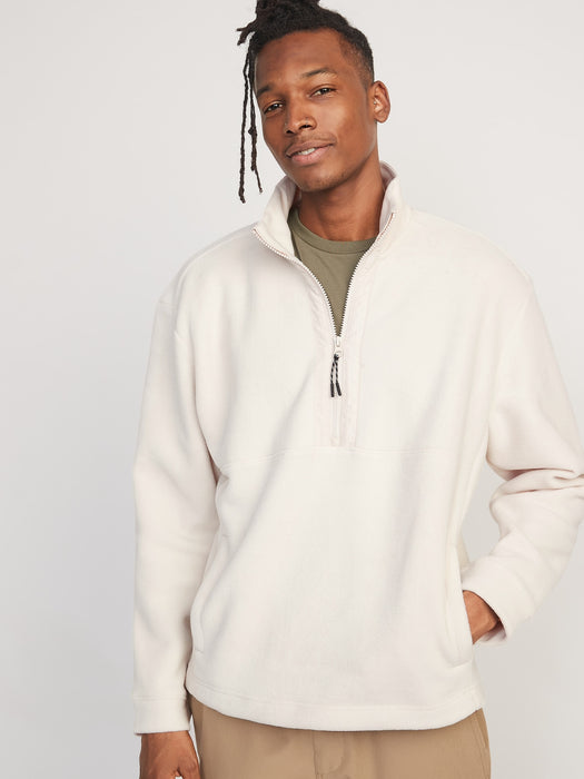 Loose Microfleece Half-Zip Sweatshirt for Men