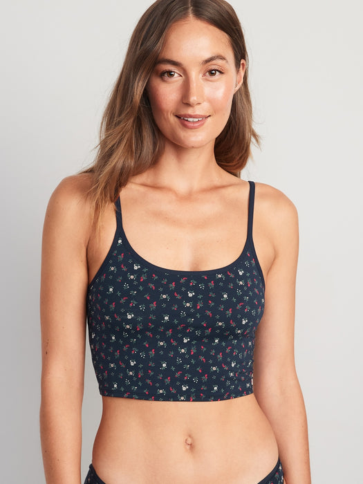 Supima® Cotton-Blend Cami Bralette Top for Women - Blue