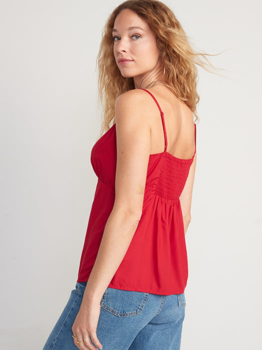Smocked Babydoll Cami Top for Women
