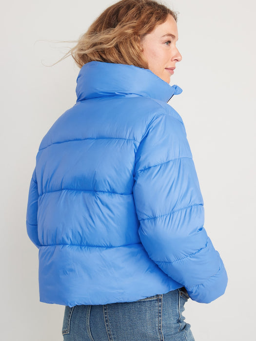 Water-Resistant Frost Free Short Puffer Jacket for Women