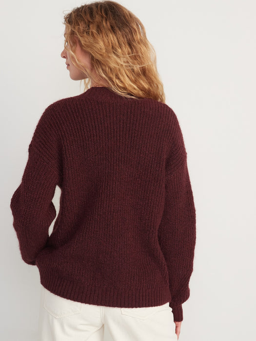 Cozy Shaker-Stitch Cardigan Sweater for Women