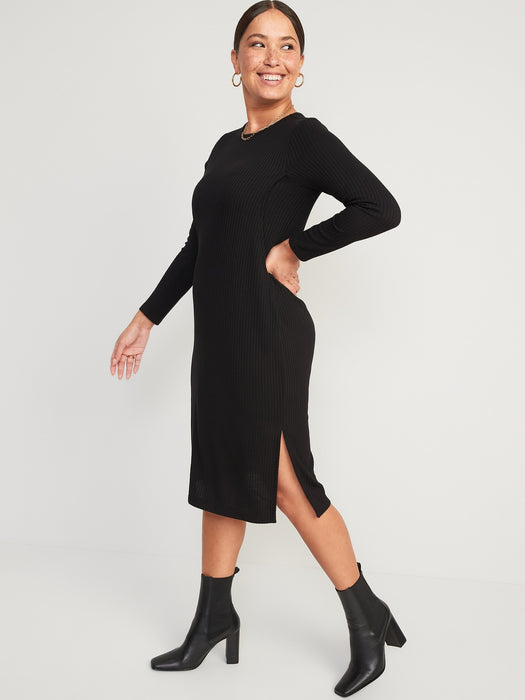Maternity Long-Sleeve Jersey-Knit Nursing Dress