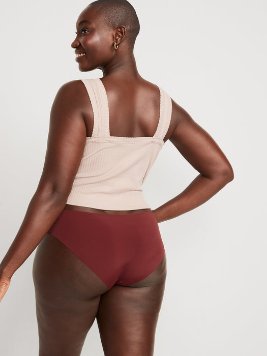 Soft-Knit No-Show Hipster Underwear for Women - Red