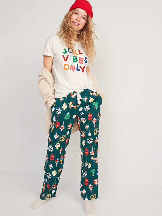 Matching Holiday Graphic Easy T-Shirt for Women - Yellow