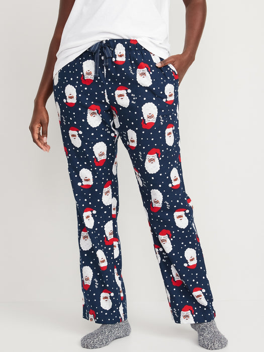 Printed Flannel Pajama Pants for Women - Brown