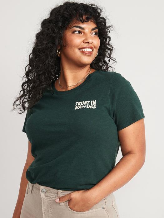 EveryWear Slub-Knit Holiday Graphic T-Shirt for Women