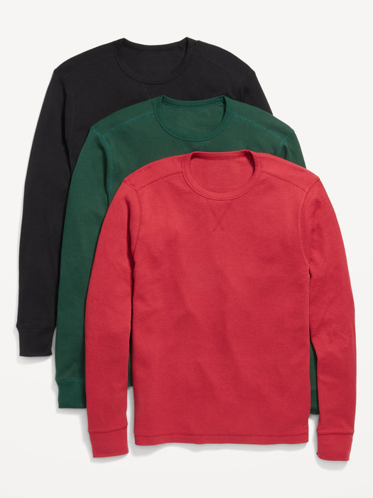 Thermal-Knit Long-Sleeve T-Shirt 3-Pack for Men