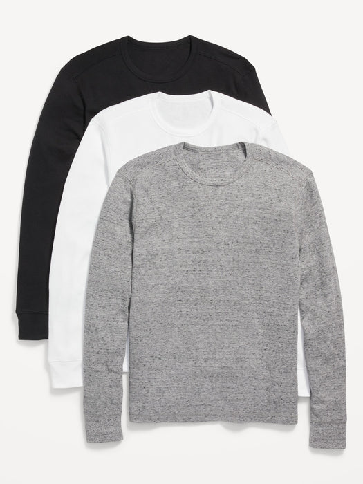 Thermal-Knit Long-Sleeve T-Shirt 3-Pack for Men - White