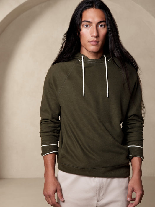 Brushed Waffle Hoodie - Camo Green